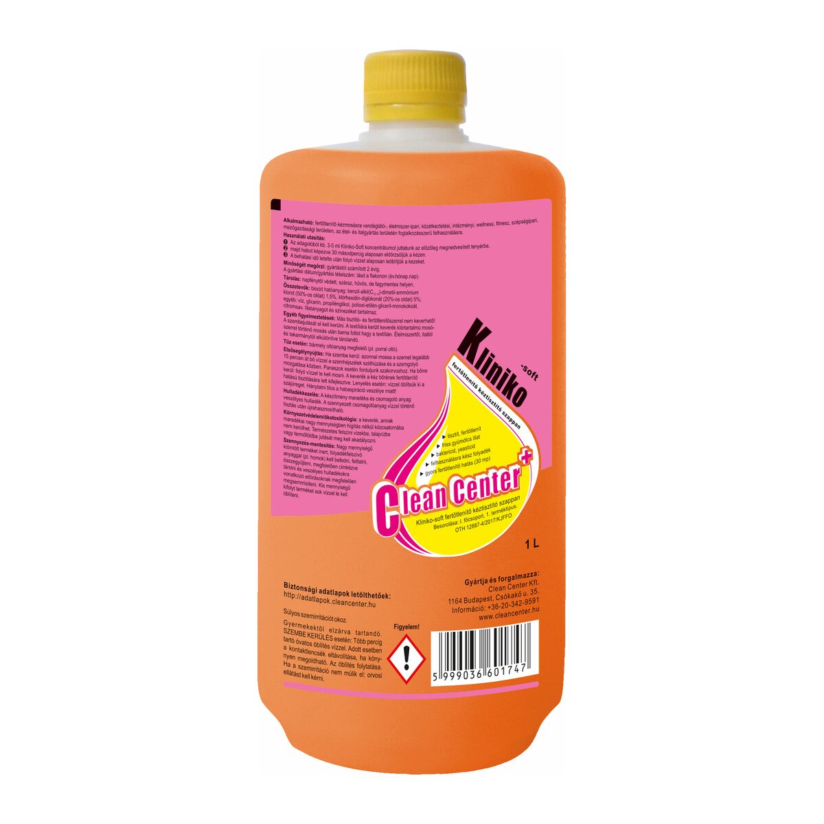 Kliniko-Soft folyékony fertőtlenítő kéztisztító szappan 1 liter