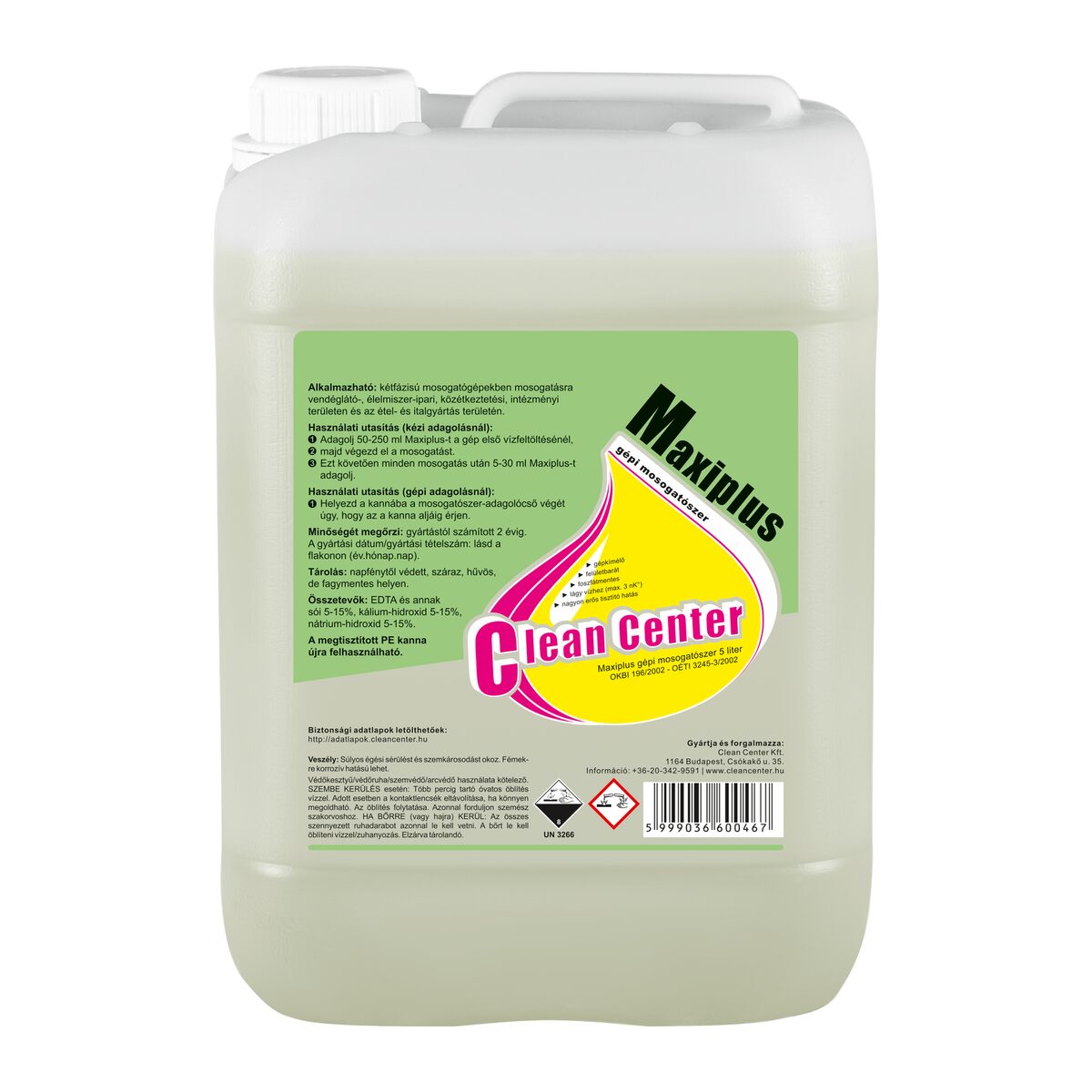 Maxiplus gépi mosogatószer 5 liter (6kg)