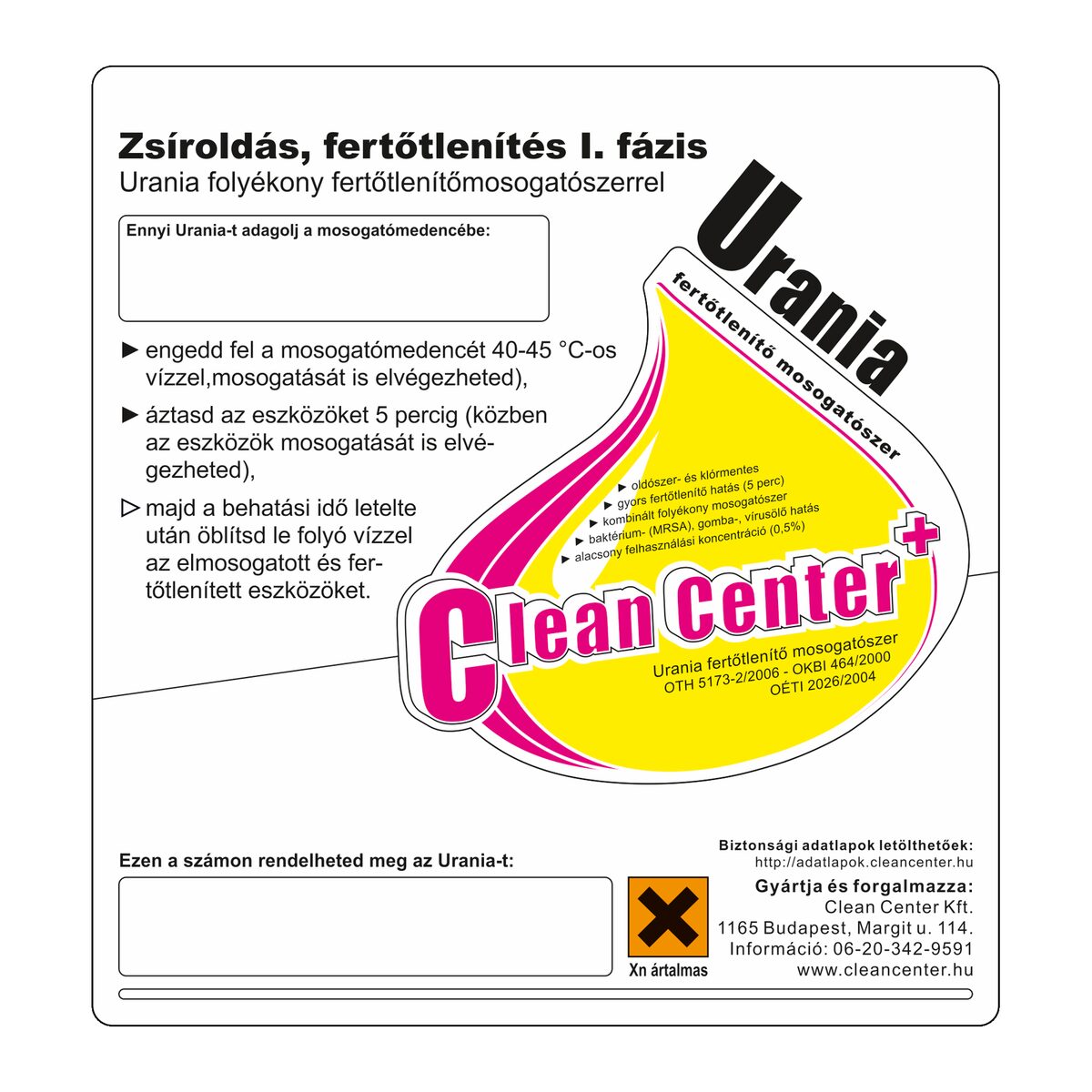 Urania I. fázis kísérőmatrica