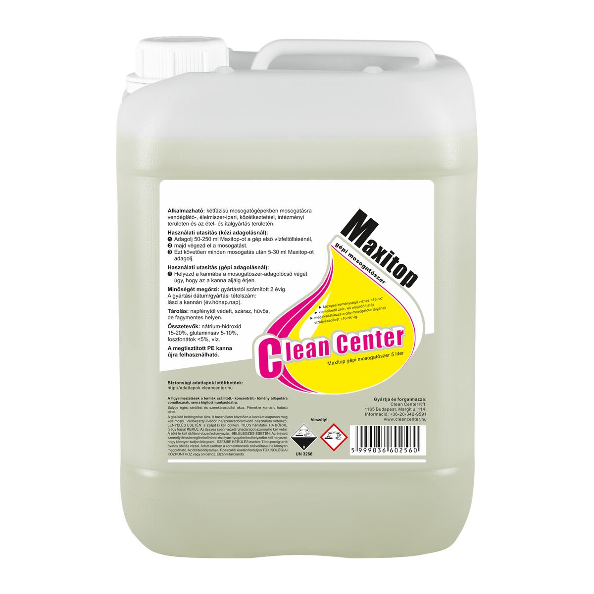 Maxitop gépi mosogatószer 5 liter (6kg)