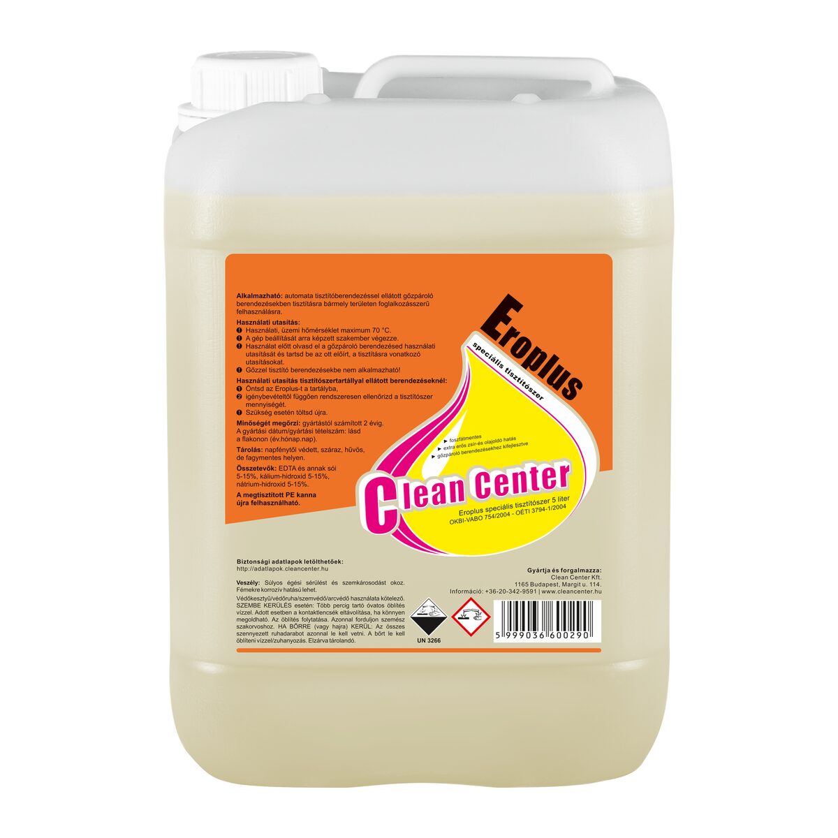 Eroplus speciális tisztítószer (gőzpárolóhoz) 5 liter