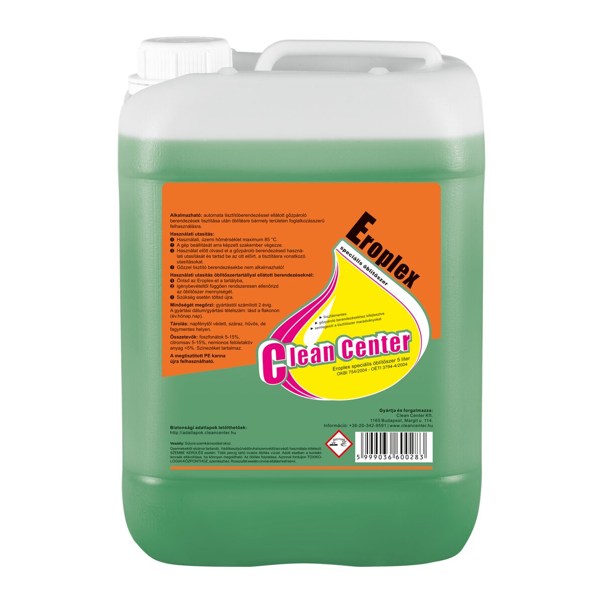 Eroplex speciális öblítőszer (gőzpárolóhoz) 5 liter