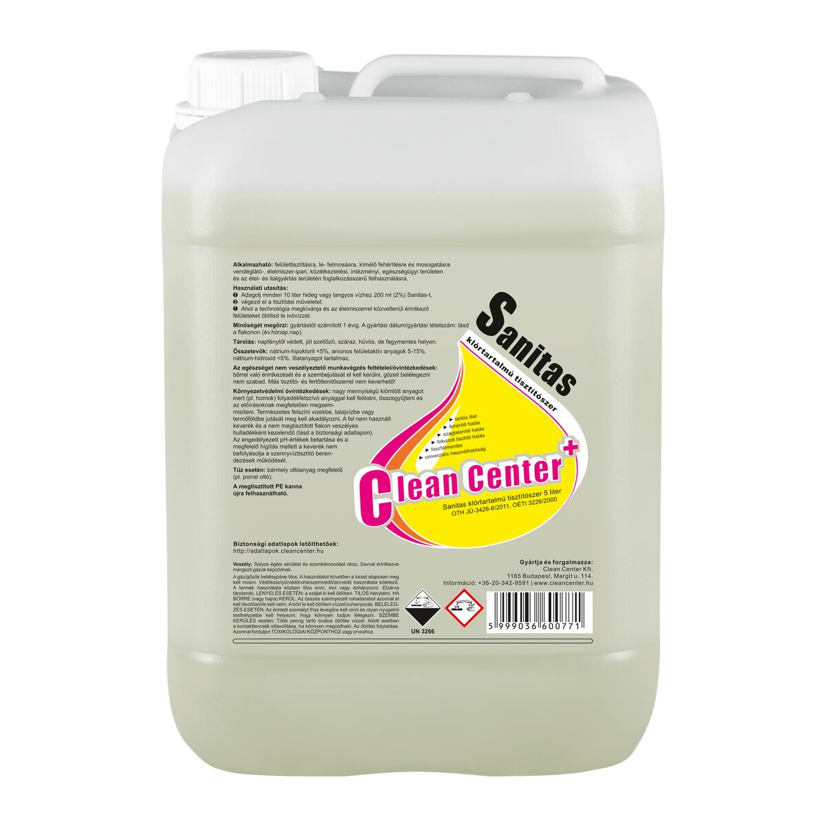 Sanitas klórtartalmú tisztítószer 5 liter